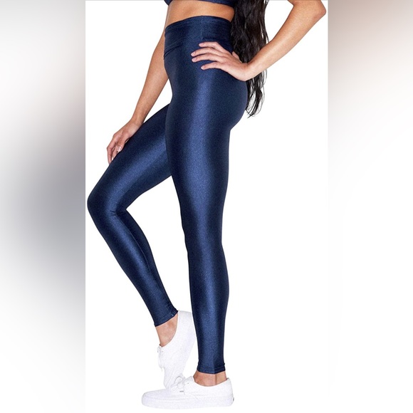 American Apparel Women's Nylon Tricot High Waist Legging, Cobalt - Picture 4 of 5